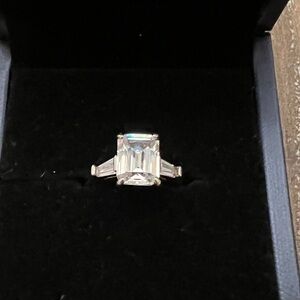 Italo Emerald Cut Ring 3 
Stone Ring Sterling sliver
 5¼ middle stone 2.5 carat